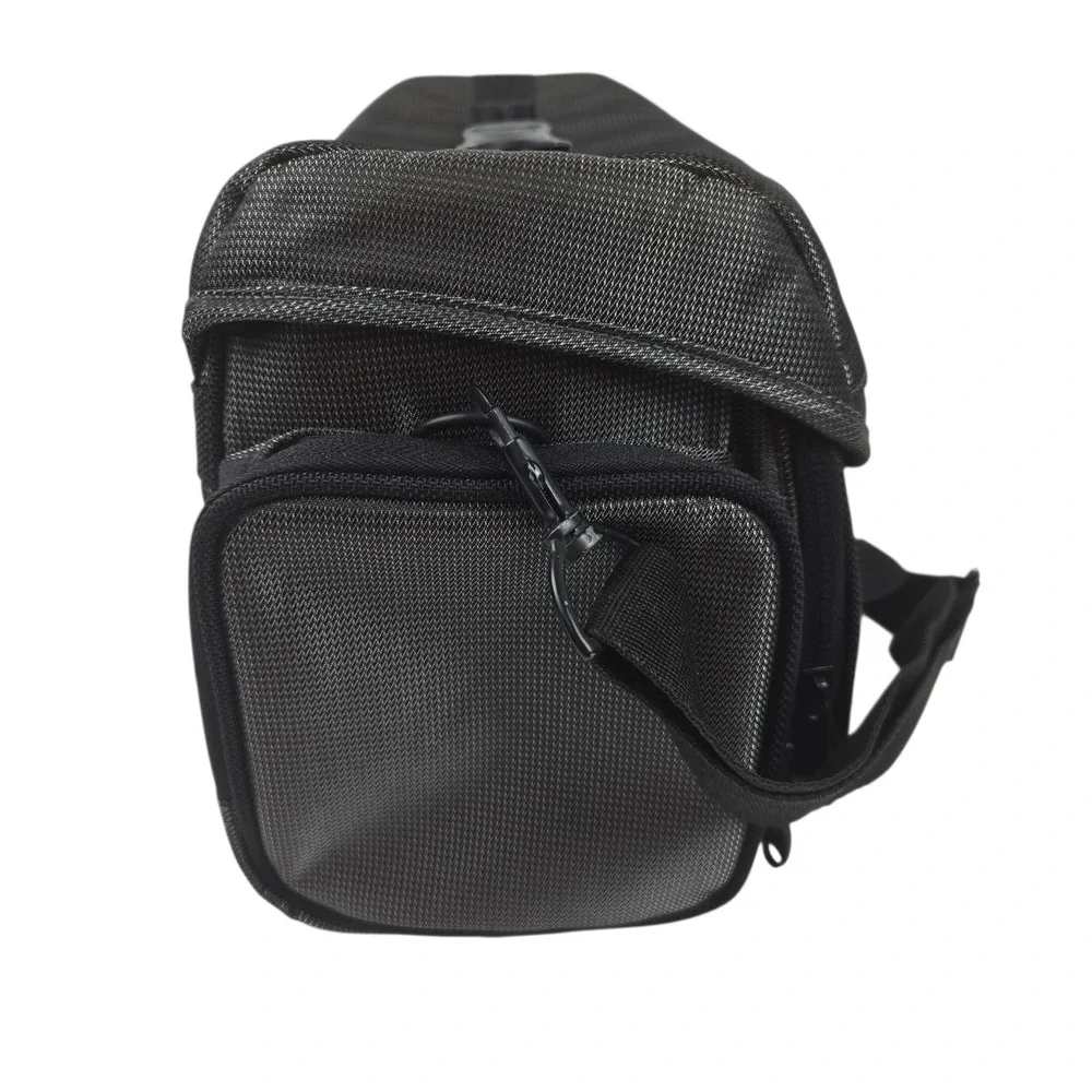 Vtg 90s Eddie Bauer Camera Shoulder Bag Black/Gray Nylon Lg 14x7x7 w Pockets